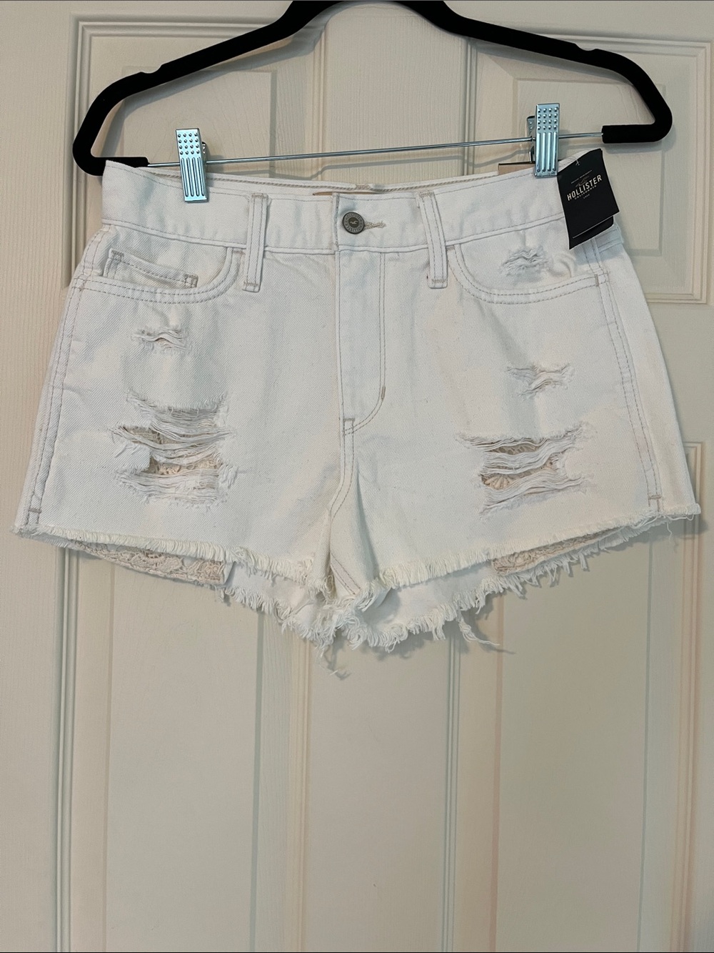 Hollister Shorts Y2K Vintage White Jean Distressed Frayed Denim NWT!!!